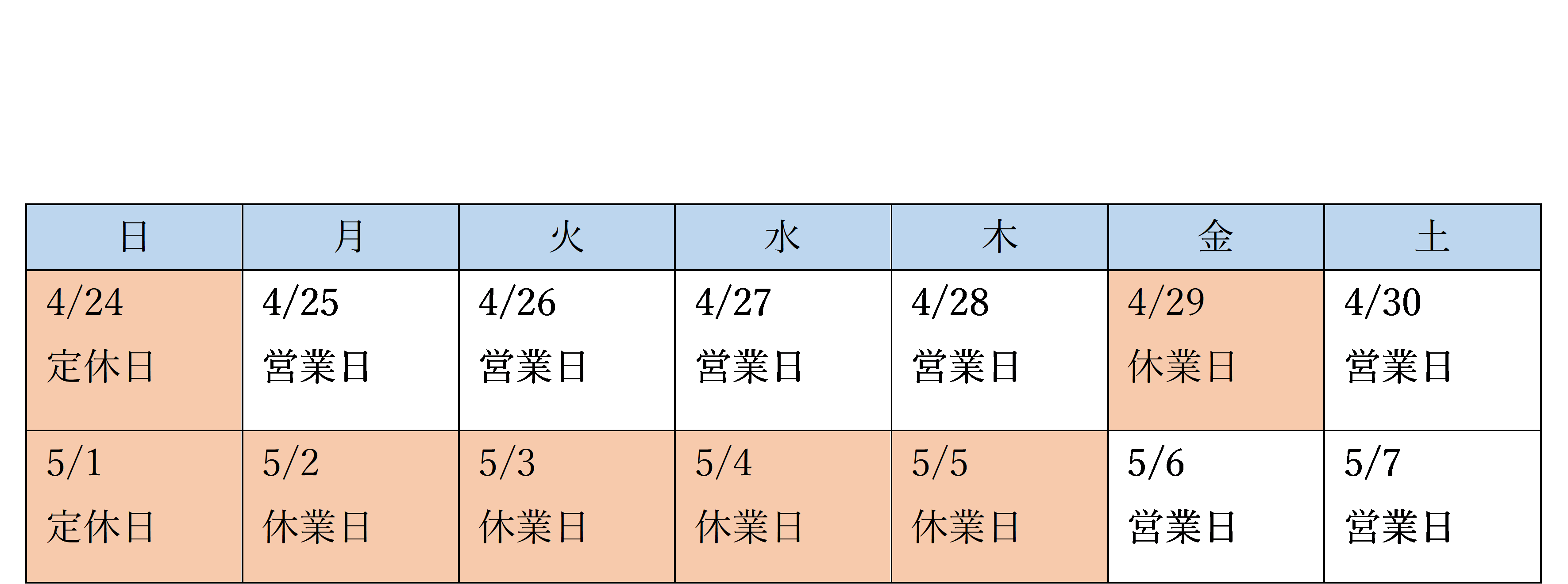 2022GW 営業日